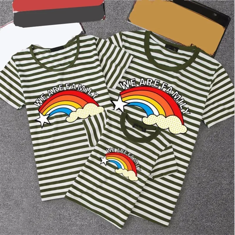 Футболка Rainbow Mommy and Me летняя одежда для матери дочери отца сына хлопковый топ
