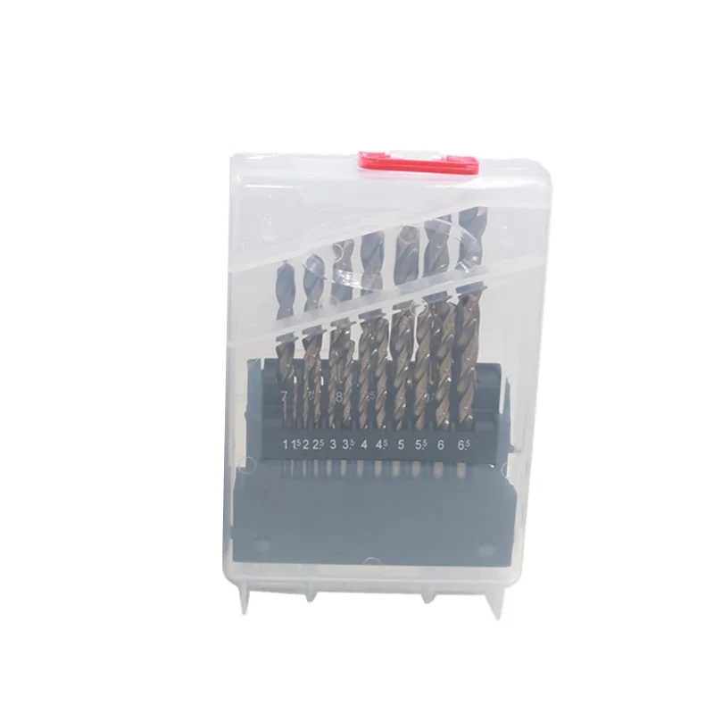 

1 Set Of Drills 19pcs M35 Straight Shank Hss Drill Bit Set Stainless Steel Plate Cobalt Drill Tools Accessories