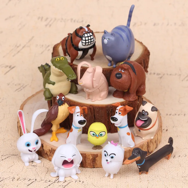 

14pcs/lot the secret pets life PVC Snowball Gidget Mel Max Duke Dog Cat Rabbit Action Figure Toy