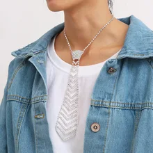 Ковбойское ожерелье с металлической цепочкой с кристаллами и бриллиантами для шеи, женская рубашка, блузка, галстуки для мужчин, подарки для мужчин, аксессуары для воротника жениха