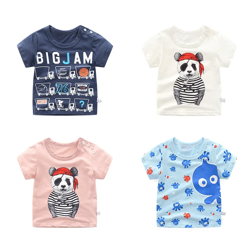 

Summer baby boy girl Casual T-shirt Kids Cartoon Printed Short-sleeved Tops Cotton Fashion Baby Clothing