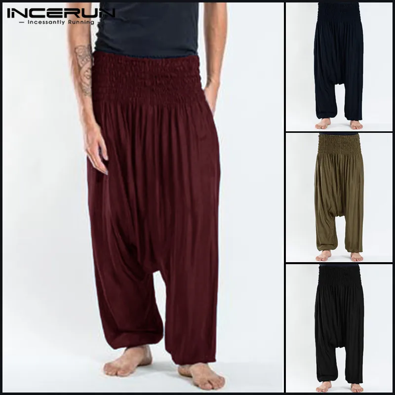 Шикарные танцевальные этнические шаровары Yogo-Pant мужские брюки, тренировочные брюки в повседневном стиле бегунов Брюки с эластичным поясом ...