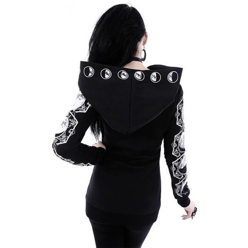 astounding  Plus Size Women Gothic Jacket Witch Wizard Cosplay Hoodie Sweatshirt Cape Coat