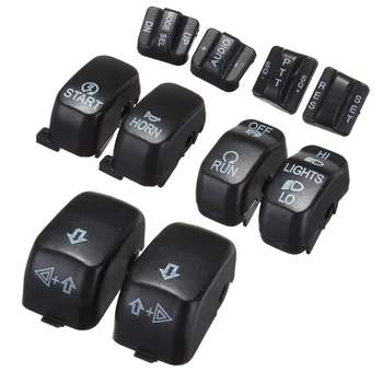 

Motorcycle Black Hand Control Switch Housing Caps Switch Cap Kit Fits For Harley Electra Street Glide 1996-2013 Models