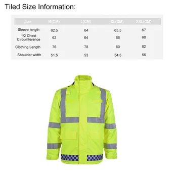 

Reflective Waterproof Rain Jacket Rainwear Coat Luminous Safety Raincoat Outdoor Traffic Hiking Riding Warning