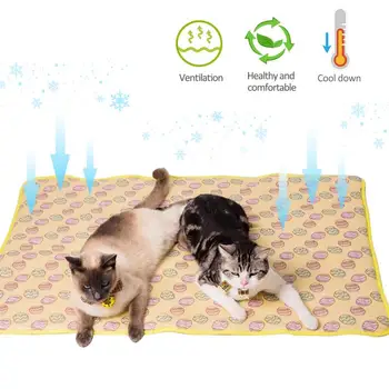 

Pet Cat Self Cooling Pad Summer Cooling Mat Silk Kennel Mat