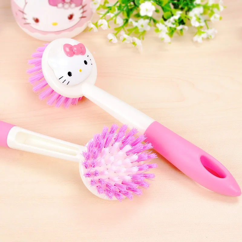 

Cartoon Hello Kitty Strong Decontamination Bath Cleaning Brush Sponge Tiles Pan Pot Brush Multi Bathroom Brush Clean Tool