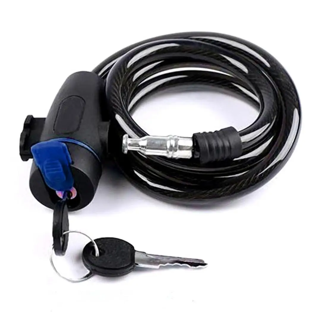 

Universal Anti-Theft Bicycle Bike Lock Stainless Steel Cable Coil For Castle Motorcycle Cycle MTB Bike Security Lock with 2 Key
