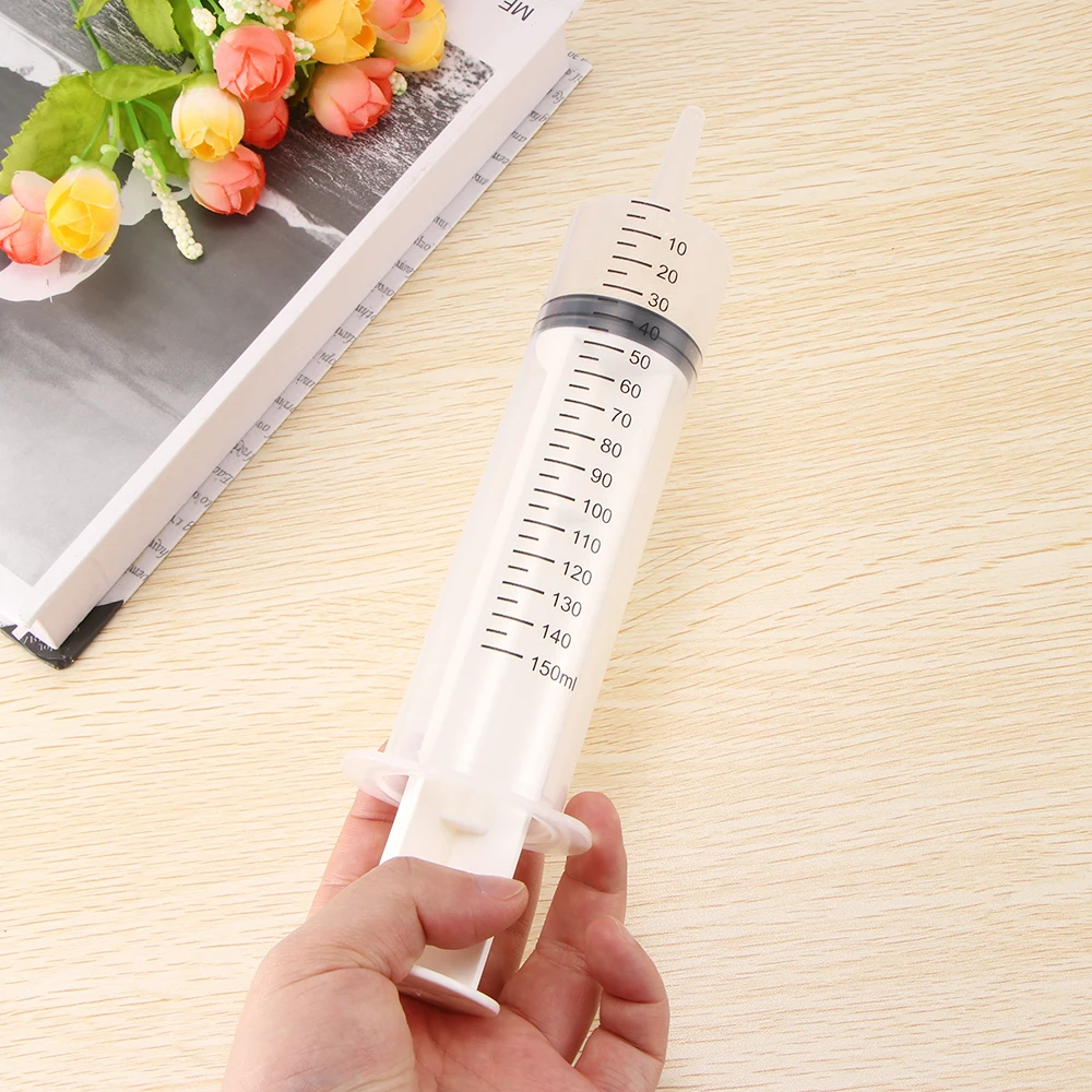 

100ml / 150ml Reusable Big Large Hydroponics Plastic Nutrient Sterile Health Measuring Syringe Tools Cat Feeding Accessories