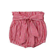 Г., новые Брендовые повседневные летние шорты для маленьких девочек и мальчиков одноцветные клетчатые штаны с высокой талией и цветочным принтом От 6 месяцев до 4 лет