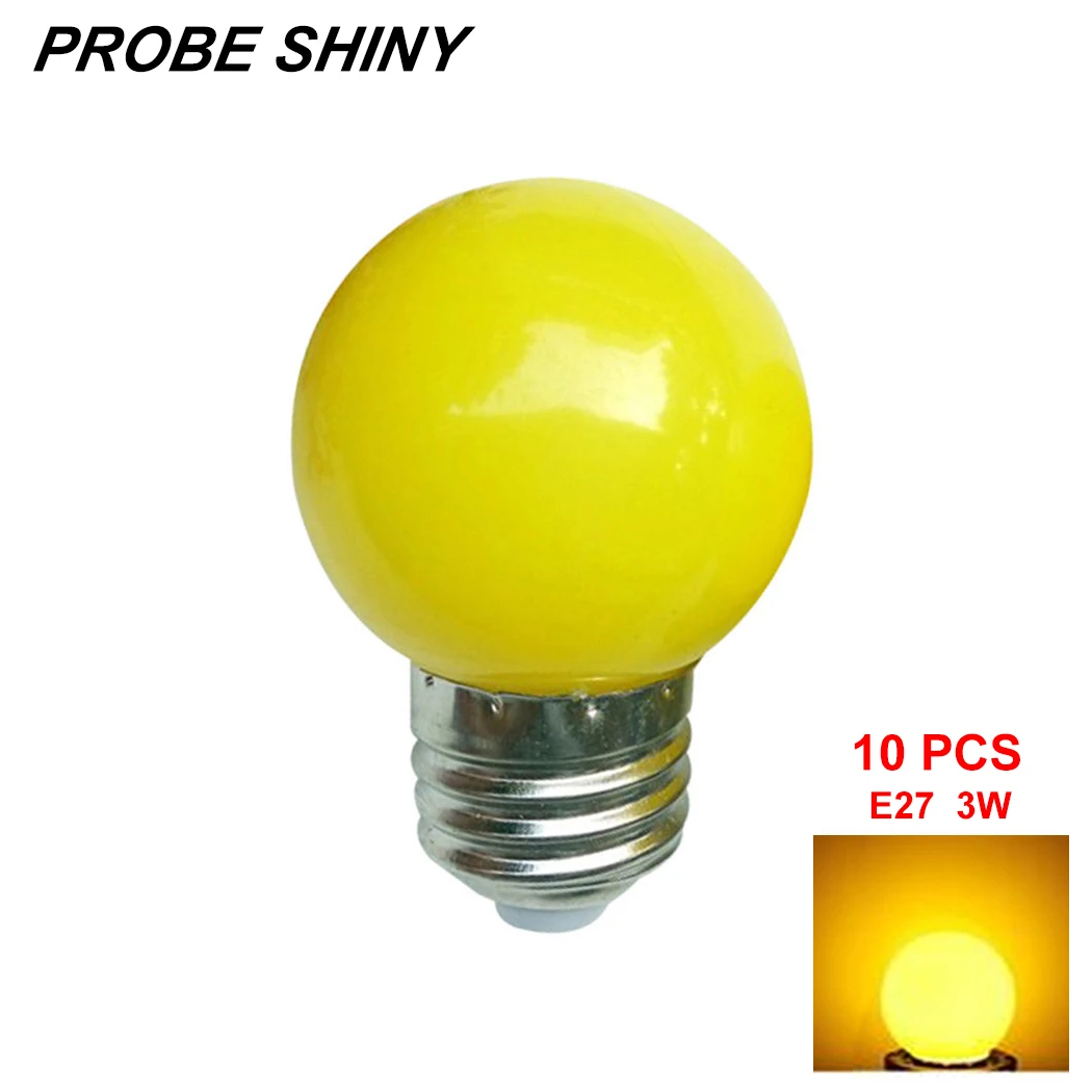 10 piezas E27 Lampada LED lámpara de Bombillas de luz LED de 3 W lámparas Led Bombillas LED bombilla de luz colorida linterna LED