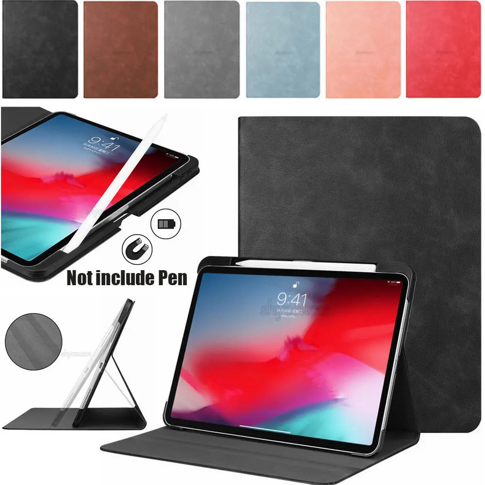 Чехол для iPad Pro 11 дюймов 2018 чехол искусственная кожа флип Стенд PC задняя ультра тонкий легкий вес карандаш Smart Cover для iPad Pro 11"