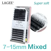 LAGEE Профессиональный 7~ 15 мм микс глянцевый черный ресницы удлинение норки поставщик поставки Премиум натуральный накладные Ресницы cilios