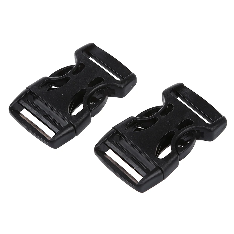 

1" Replacement Belt Connecting Black Plastic Quick Release Buckle 2 Pcs