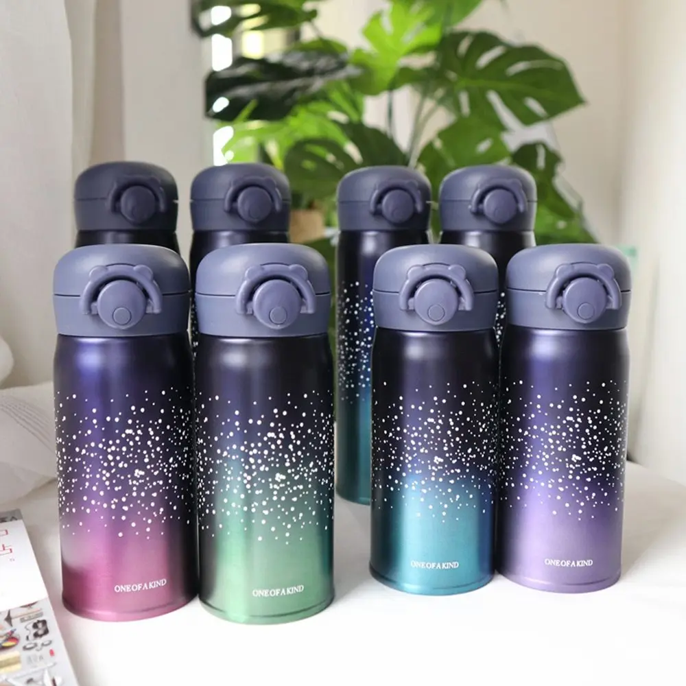 

Stainless Steel Water Bottle 350ml/500ml Leak Proof Vacuum Cup Starry Sky Bounce Vacuum Flask Thermal Water Bottle Thermoses Cup