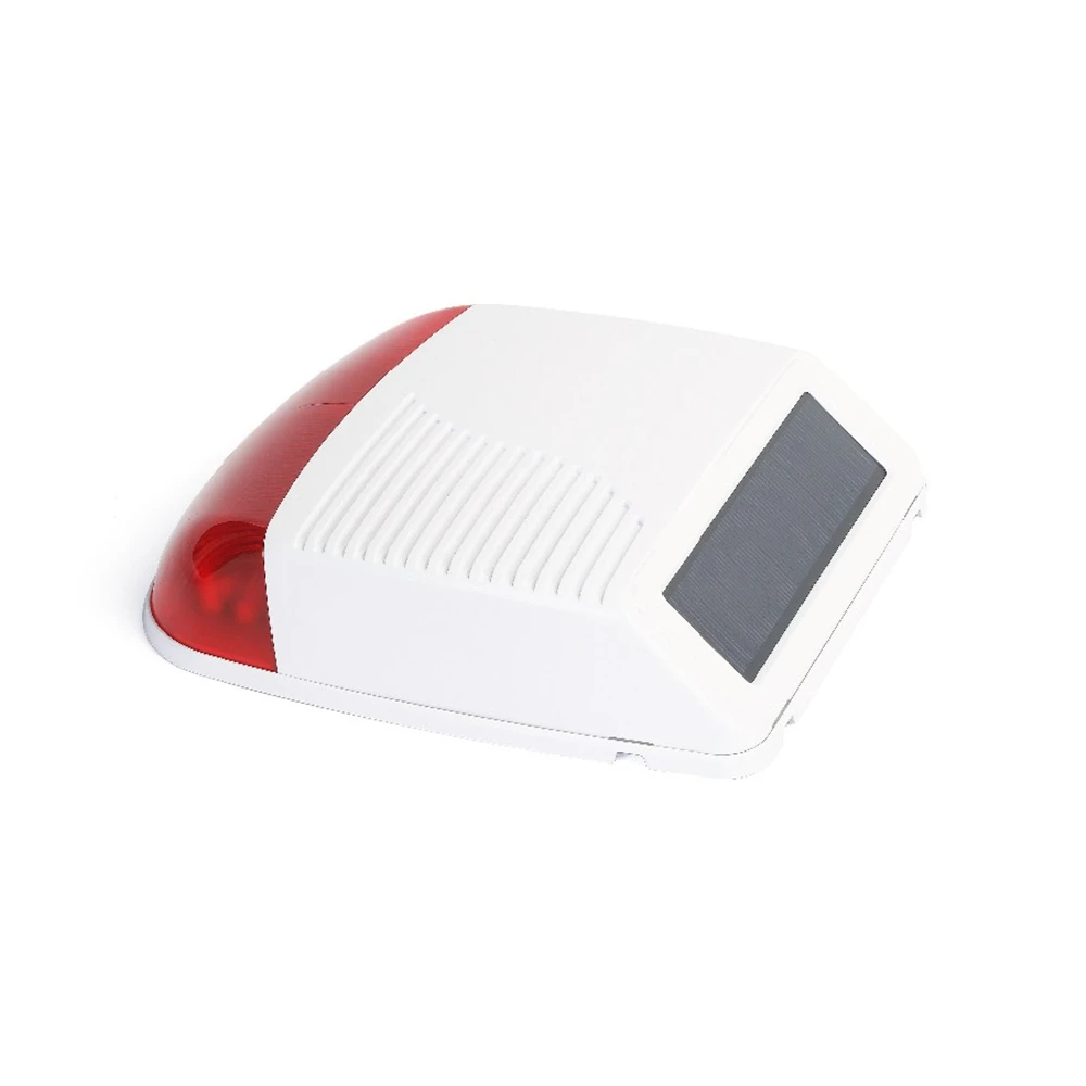 

433MHz Outdoor Wireless Strobe Siren Solar Powered Red Flash Light 110db for PSTN WiFi GSM Alarm For Home Security