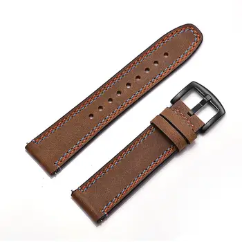 

Watch Strap 22MM Smart Replacement Sports Watch With Leather Crazy Horse Double Line Wristband For Huawei Watch GT/Honor Magic