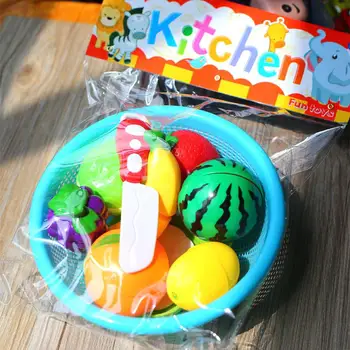 

Kids Simulate Fruits Vegetables Cutting Set with Basket Play House Puzzle Toy
