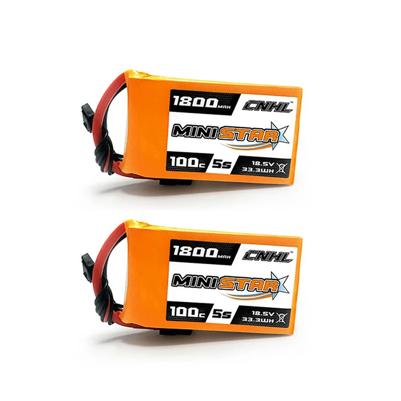 

1/2PCS CNHL MiniStar 4S/5S 14.8V 18.5V 1800mAh 100C Lipo Battery with XT60 Plug for RC Drone FPV Racing