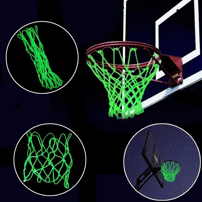 45 см светящийся свет баскетбольная сетка стрельба обучение зеленая светящаяся баскетбольная сетка задний борт обод мяч сетка нейлон сачок