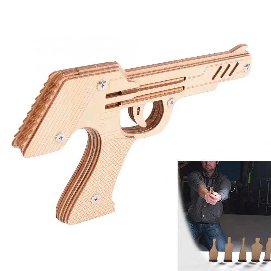 Обучения 3D деревянный Пистолеты головоломки монтажный комплект игрушки Обучающие промыслы головоломки сборки модели подарок для детей