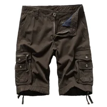 Мужские рабочие шорты стиль сафари Молния Fly свободные по колено карманы мужские брюки мужские повседневные