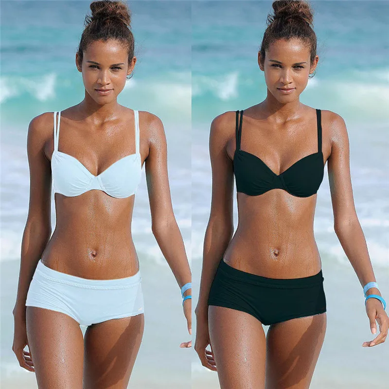 

New Sexy Women Padded Bra Bandage Swimsuit Classic Two-Piece Suits Push-up Bikini Set Stylish Swimwear Beachwear
