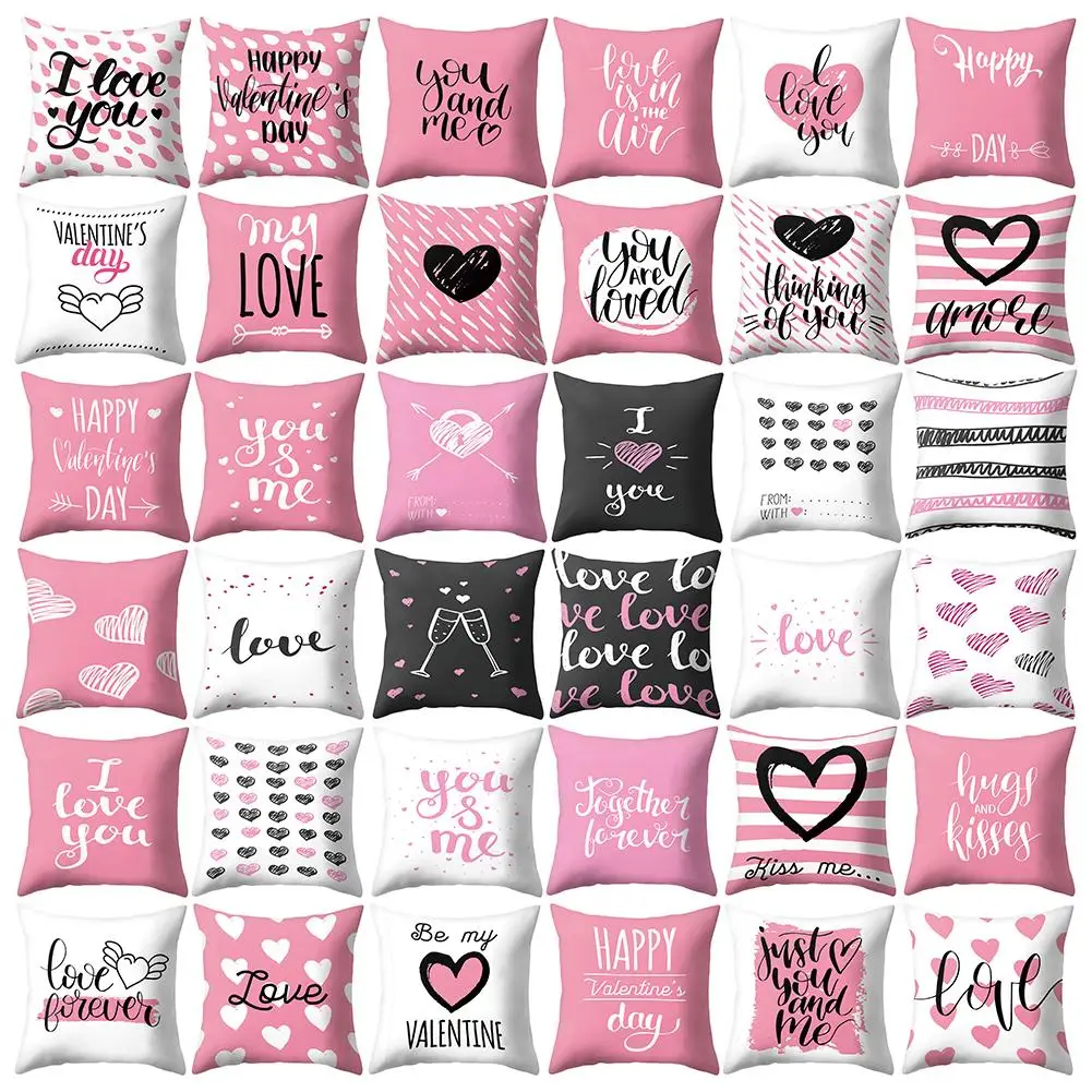 

Love Heart Happy Romantic Pillow Case Cushion Cover Sofa Bed Car Office Decor New