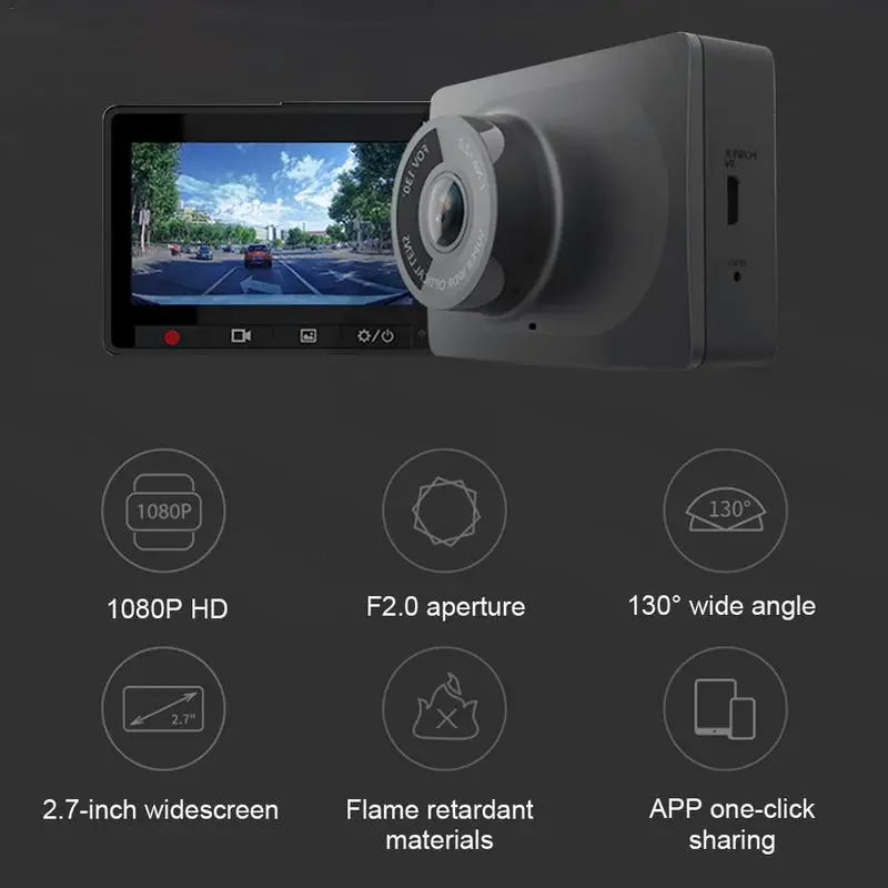 Professional Black Driving Recorder 2.7 Inch Car DVR Dual Core CPU 1080P Video Black Distinct Dash Camera 3D Noise Reduction