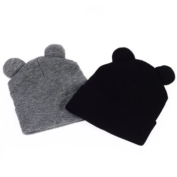 

Soft Comfortable Knit Adjustable Graceful Woolen Gifts Winter Solid Hot Sale Cute Ear Shape Unique Elasticity Warm Hat Party 1PC