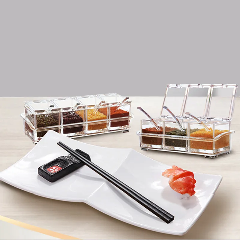 

Stylish Transparent Kitchen Storage Plastic Containers Spice Box for The Pursuit of Culinary Art Plastic Containers
