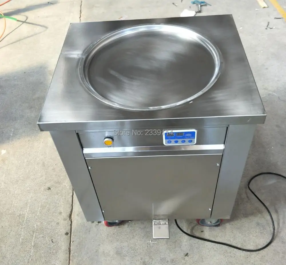 

Single round pan flat pan fried ice cream machine,single flat pan fry ice cream machine