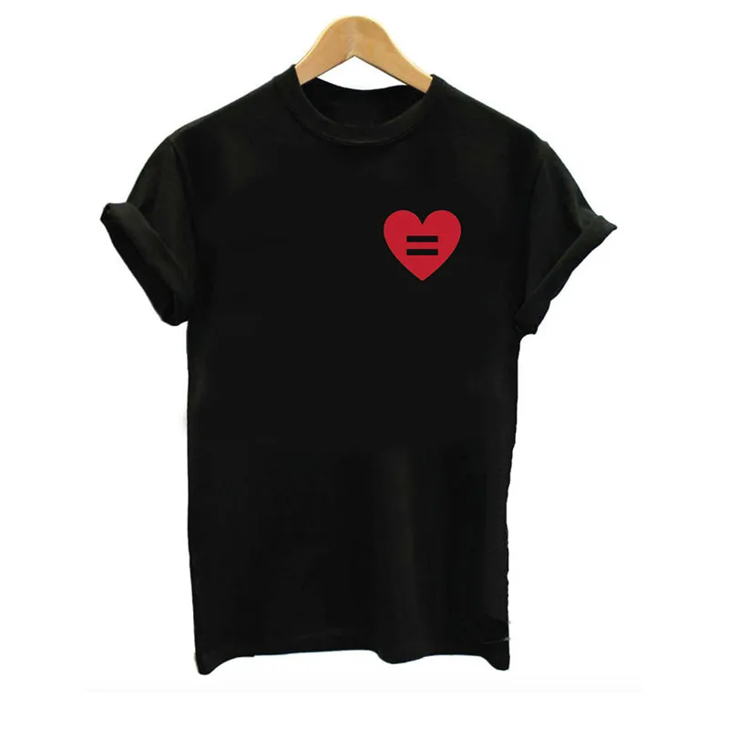 

Equality Shirt Love Shirt Womans Shirt O-Neck Option LGBT Heart Human Rights Equal Homosexual Gay Lesbian Heterosexual Tshirt