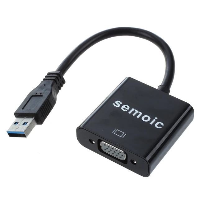 Cheap semoic USB 3.0 to VGA Multi-display Adapter Converter External Video Graphic Card Black Cheap semoic USB 3.0 to VGA Multi-display Adapter Converter External Video Graphic Card Black