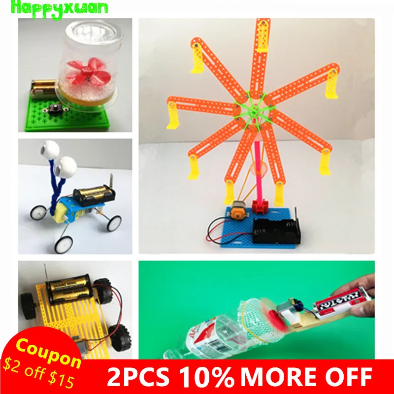 

Happyxuan 5 sets/lot Kids diy Science Toys Experiments Reptile Robot Assemble Physics Models Kit Creative Educational Gift Boy