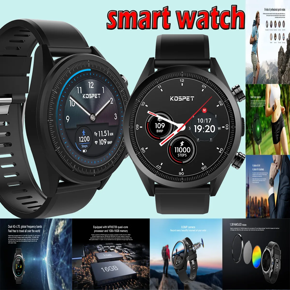 

2019 New High-end Bluetooth Wireless 16G Smart Watch Android5.1 Ios8.0 Above