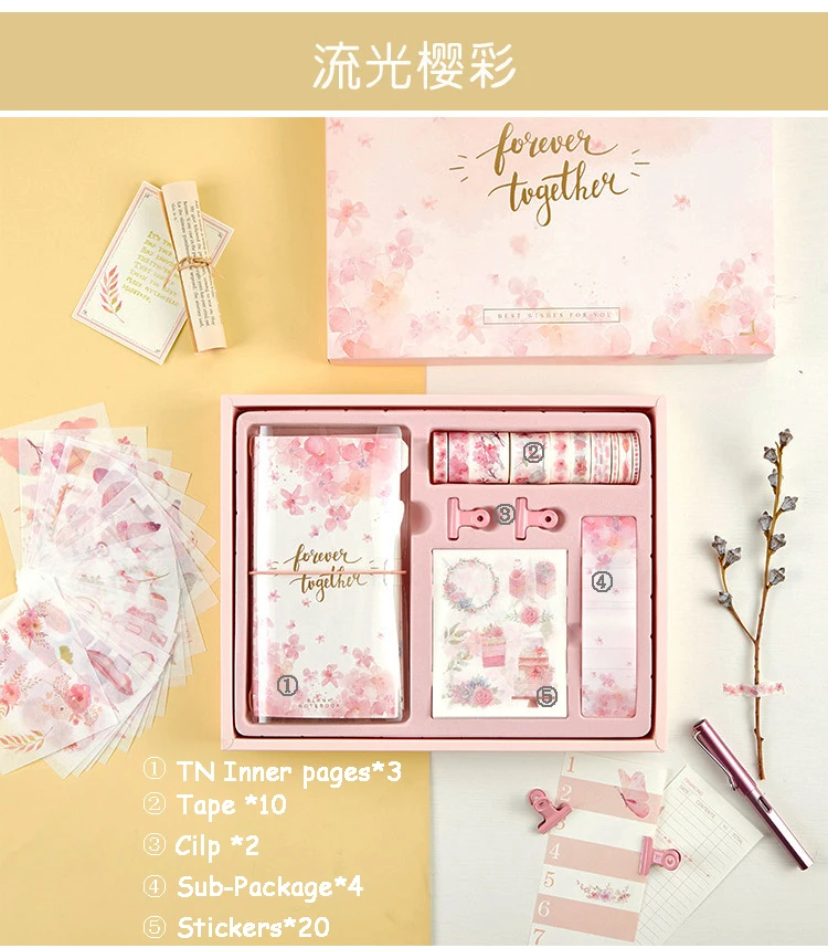 

Sakura TN Notebook Travlers Notebook Set Planner Student Stationery Office Supplies Gift Box