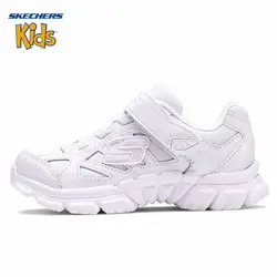 Skechers дети Новое поступление оригинальный белый спортивная обувь дышащие Спортивные кроссовки # 998095L