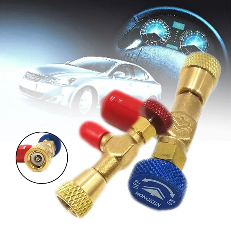 

2pcs Car Refrigeration Adapter Refrigeration Charging Adapter R22/R410A For 1/4" Safety Valve Service