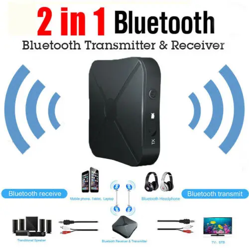 

Wireless Bluetooth Transmitter Receiver 2 in 1 BT4.2 Audio Stereo Music Adapter With Micro USB Power Cable RCA AUX Cable 30A14