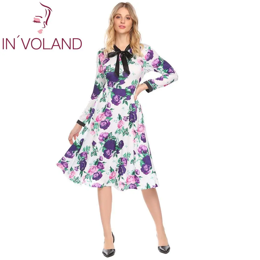 Round Neck Decorative Lace Patchwork Long Sleeve Casual Dresses Round Neck Decorative Lace Patchwork Long Sleeve Casual Dresses