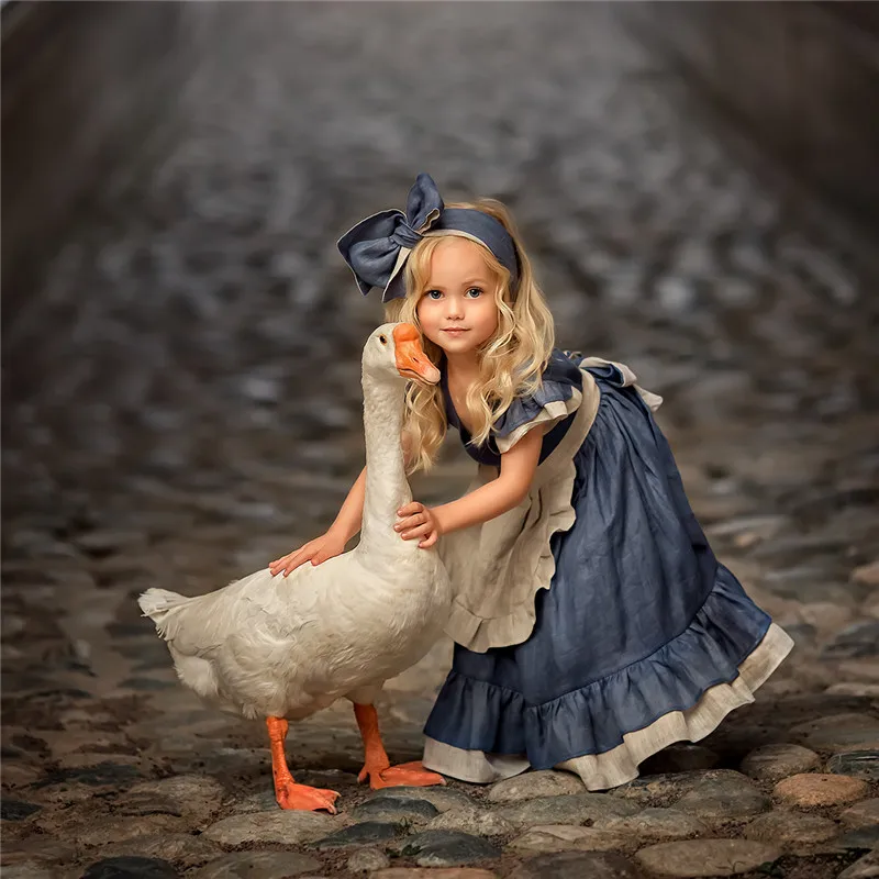 

PUDCOCO Pastoral Style Girls Dresses Princess Kids Baby Pageant Party Tutu Dress Gown