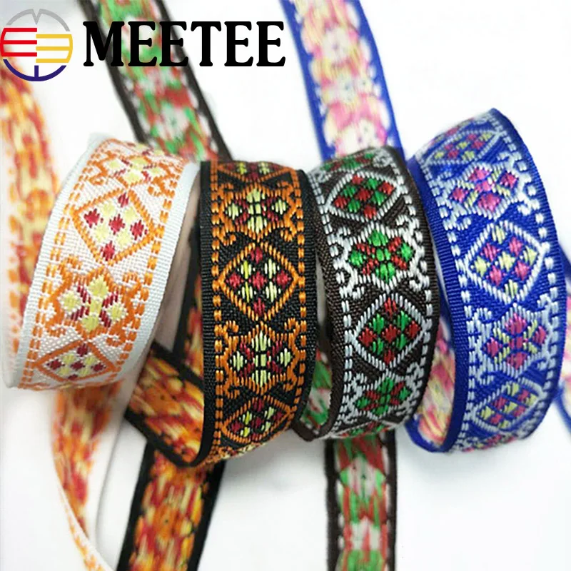 

15Meters 15mm Ethnic Jacquard Ribbons Webbing Clothes Bag Strap Decorative Label Ribbon Tapes DIY Sewing Accessories RD101