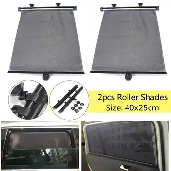 

2pcs Car Side Window Sunshade Curtain Roller Blind Screen Protector Visor