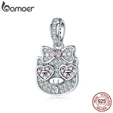 BAMOER, новинка, 925 пробы, серебряный, прозрачный, кубический цирконий, Зодиак, сердце, свинья, животное, подвеска, Шарм для женщин, очаровательный браслет BSC071