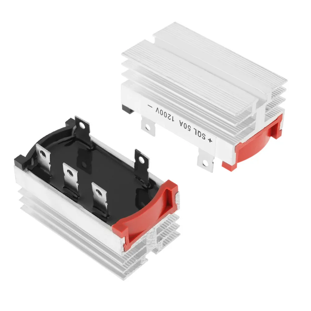 

Hot 2pcs/set 50A 1200V Bridge Rectifier 3 Phase Diode Aluminum Bridge Rectifier