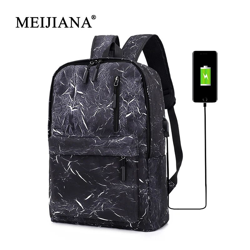 MeiJiaNa Студенческий ноутбук USB зарядка путешествия модный мужской рюкзак