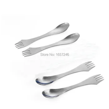 

Outdoor Multi Function 3 in1 3in Stainless Steel Spork Travel Camping Hiking Picnic Utensil Combo Knife Fork Spoon Picnic Gadget