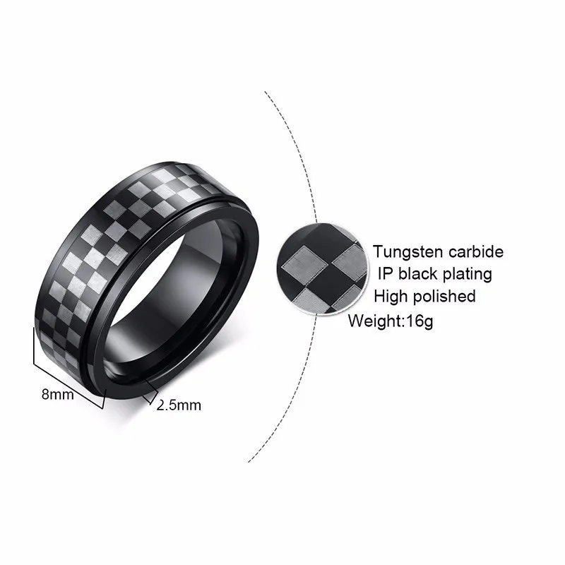 Size 9 Titanium Gold Plated Band Ring With Black Plated Edges In Gift Box