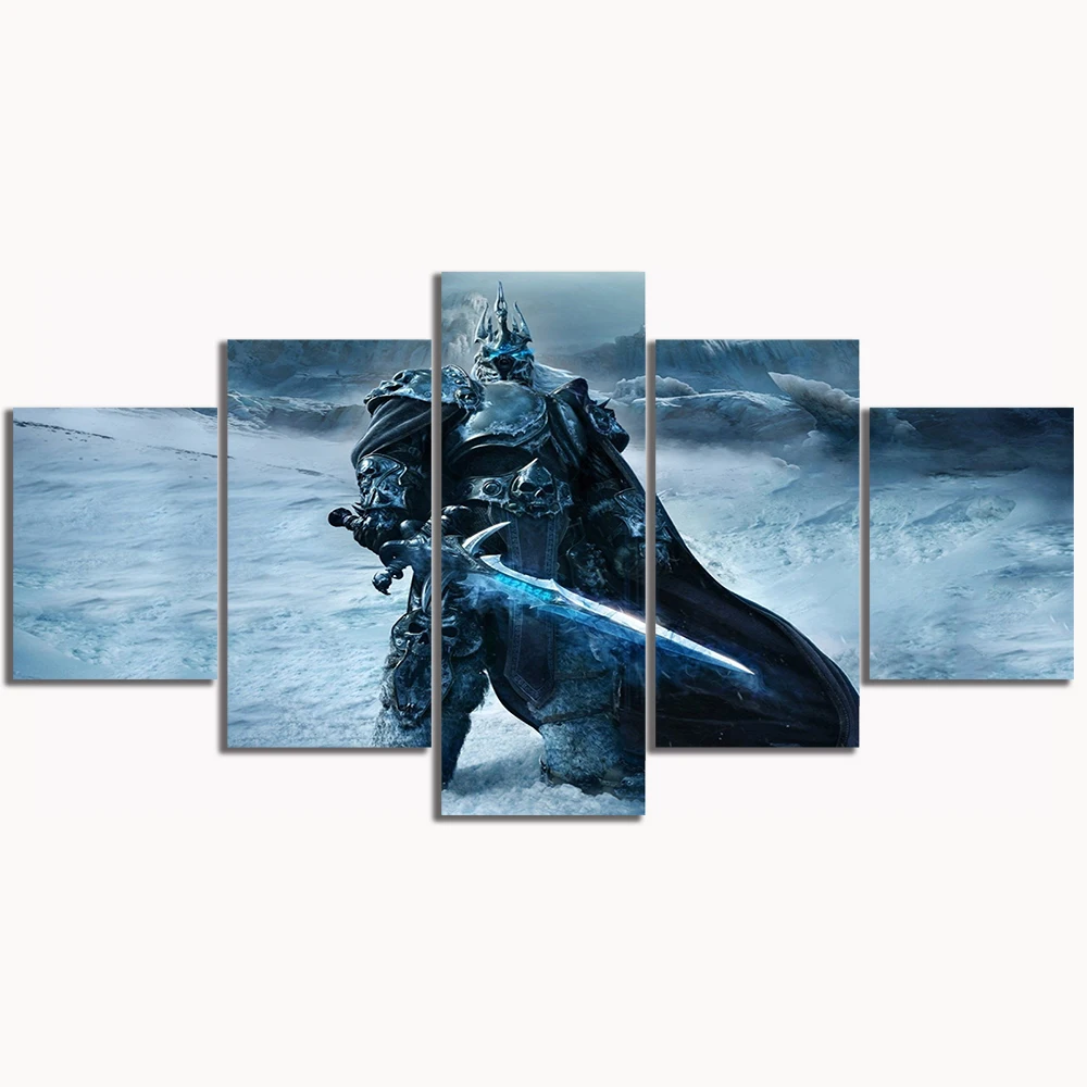  5 Piece Video Game WOW Warcraft DOTA 2 Painting Poster Decorative Mural Art Room Wall Decor Canvas 